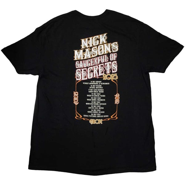 Nick Mason´s Saucerful Of Secrets Unisex Adult Europe Tour 2023 Back Print T-Shirt