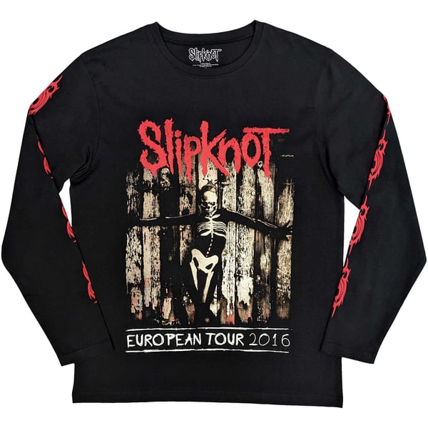 Slipknot Unisex Aikuisten Luurankolippu Selkä- ja Hihatulostus Pitkähihainen T-paita