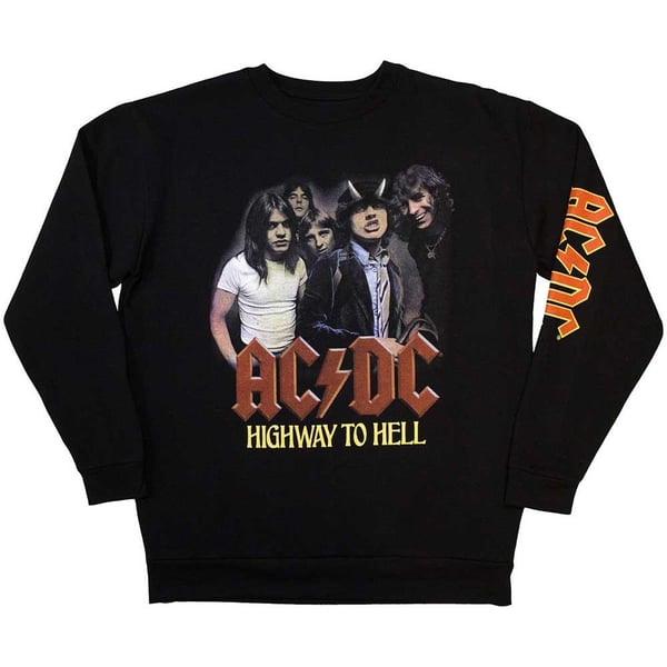 AC/DC Unisex aikuisten H2H-bändin hihapainatuksella varustettu collegepaita AC/DC Unisex aikuisten H2H-bändin hihapainatuksella varustettu collegepaita