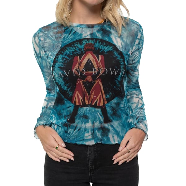 David Bowie Womens/Ladies Live & Well Mesh Long-Sleeved Crop Top