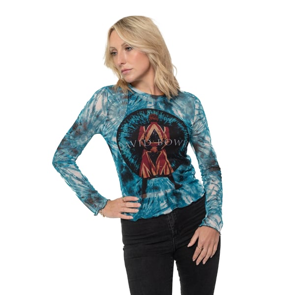 David Bowie Womens/Ladies Live & Well Mesh Long-Sleeved Crop Top