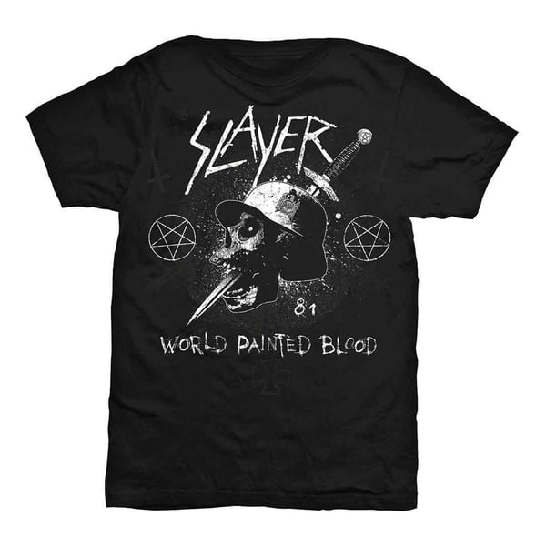 Slayer Unisex aikuisten World Painted Blood Dagger Skull T-paita