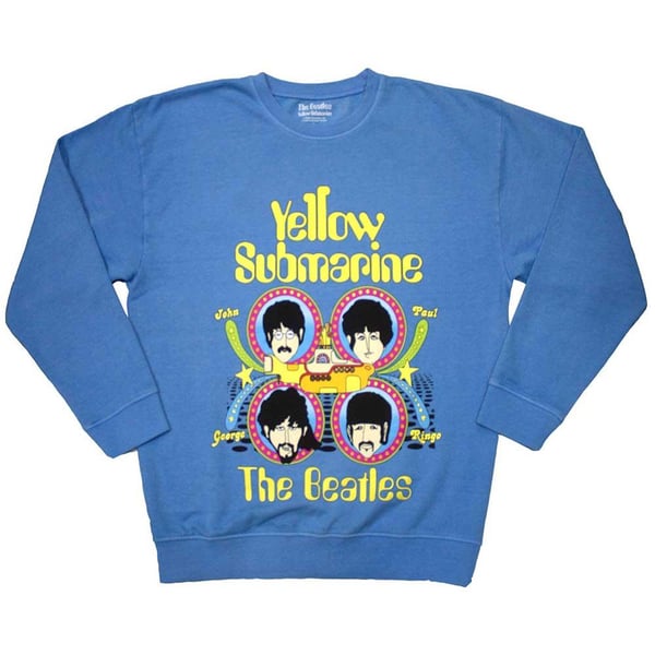 The Beatles Unisex Adult Yellow Submarine Heads In Circles Sweatshirt