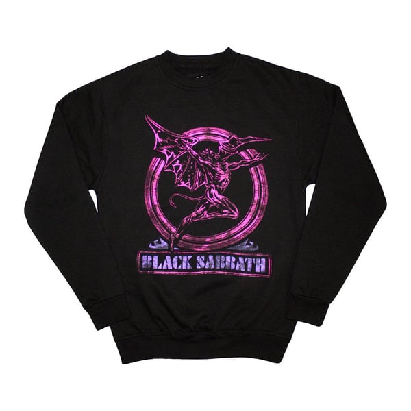 Black Sabbath Unisex Adult Neon Pink Henry Oversized Sweatshirt