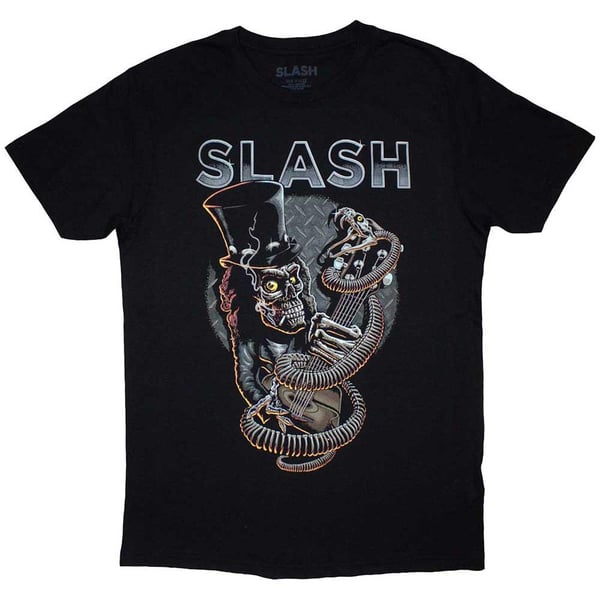 Slash Unisex Vuxen Dödskalle Gitarr Orm T-Shirt