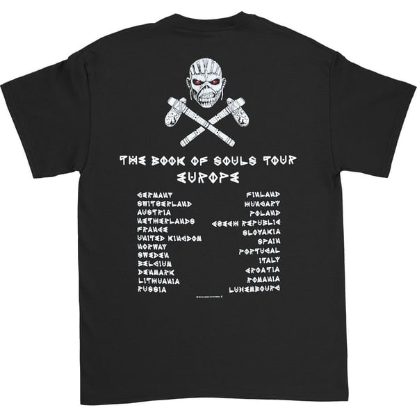 Iron Maiden Unisex Vuxen Book Of Souls European Tour V.2 T-shirt