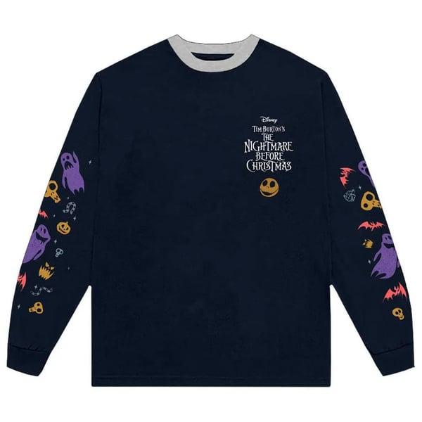 The Nightmare Before Christmas Unisex Adult Ghoul Embellished Long-Sleeved T-Shirt