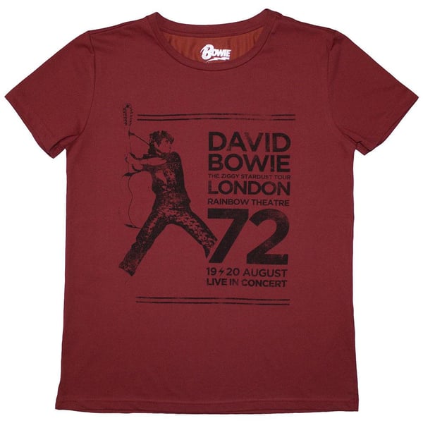David Bowie Womens/Ladies Rainbow Theatre T-Shirt David Bowie Womens/Ladies Rainbow Theatre T-Shirt