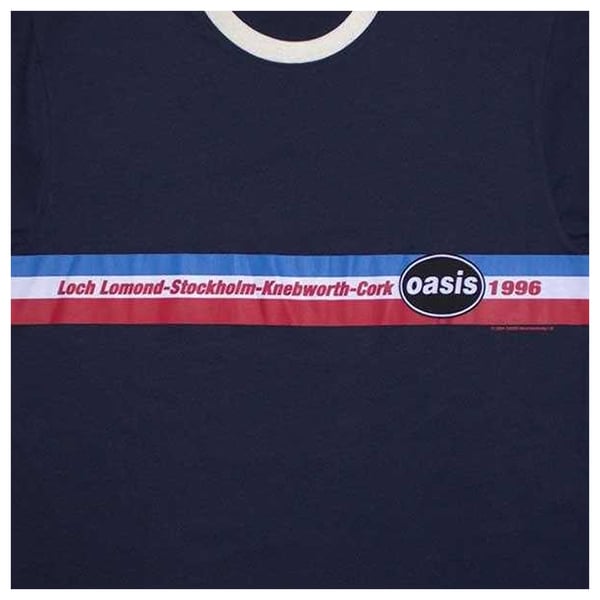 Oasis Unisex Adult 1996 Tour Horizontal Stripe Ringer T-Shirt