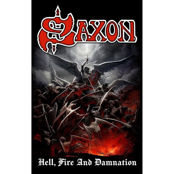Saxon Hell Fire And Damnation Textile Poster