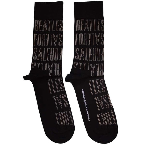 The Beatles Unisex Adult For Sale Text Outlines Repeat Socks