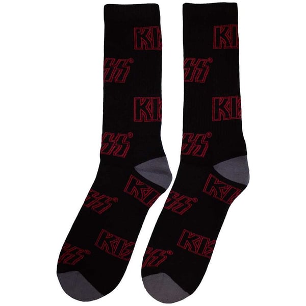 Kiss Unisex Adult Logo Terrycloth All-Over Print Socks