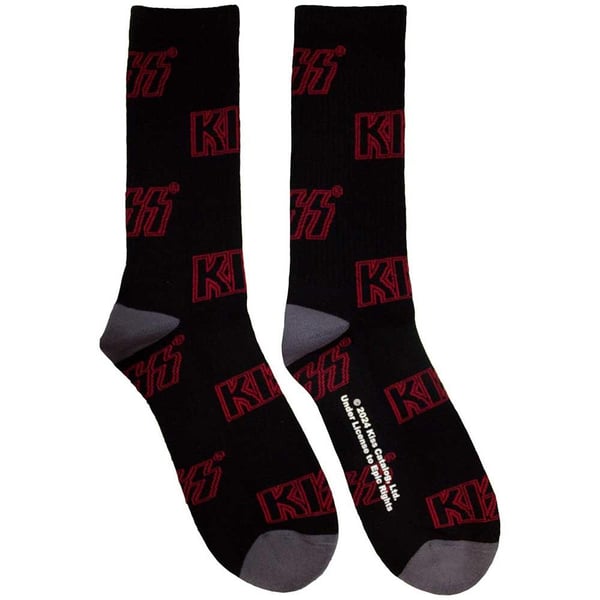 Kiss Unisex Adult Logo Terrycloth All-Over Print Socks