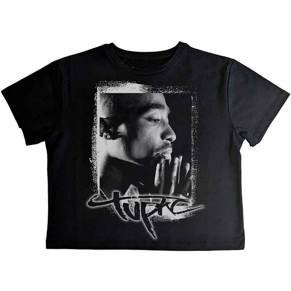 Tupac Shakur Womens/Ladies Spray Photo Crop Top