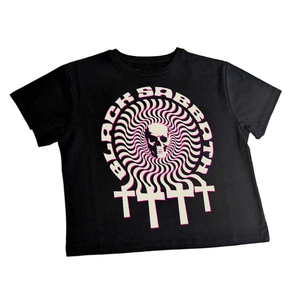 Black Sabbath Womens/Ladies Hypnotic Skull Crop Top