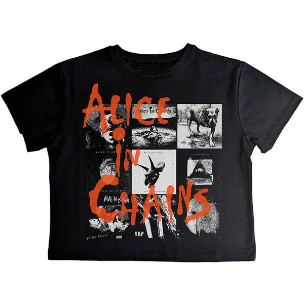 Alice In Chains Womens/Ladies Albums Montage Crop Top Alice In Chains Womens/Ladies Albums Montage Crop Top
