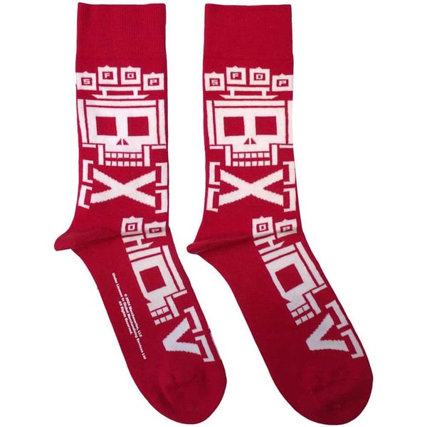 Five Finger Death Punch Unisex Adult Pixelated Skull Repeat Socks