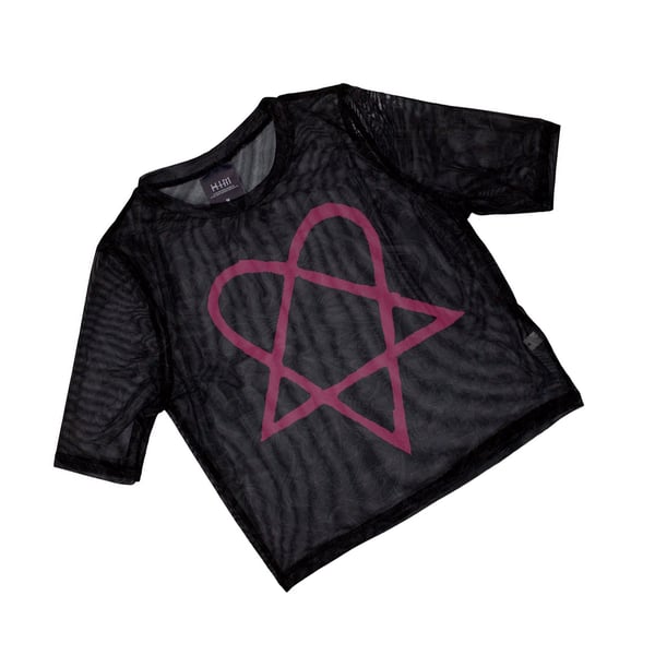 Him Womens/Ladies Heartagram Mesh Crop Top