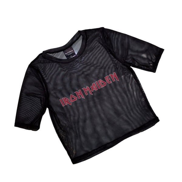 Iron Maiden Womens/Ladies Logo Mesh Crop Top