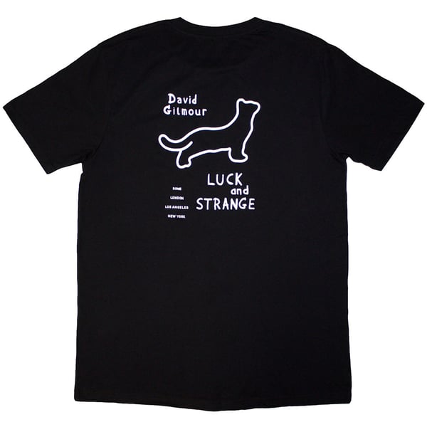 David Gilmour Unisex Adult Luck & Strange Black Cat Strat Back Print T-Shirt
