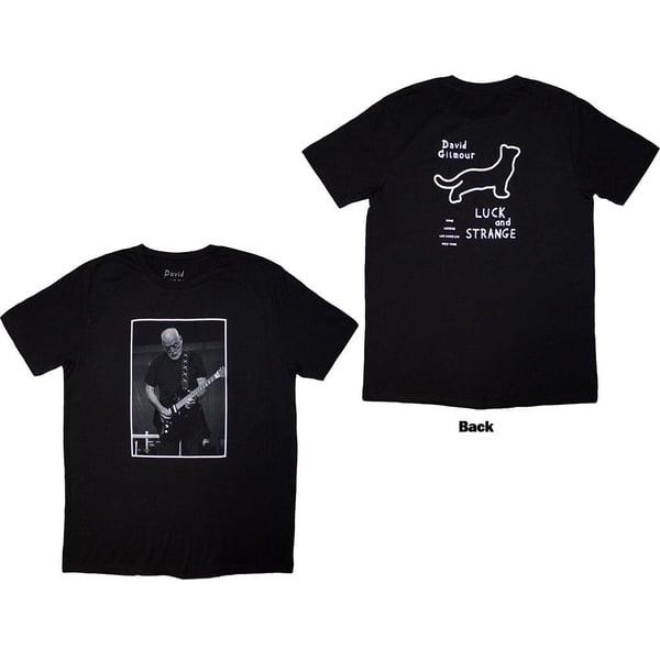 David Gilmour Unisex Adult Luck & Strange Black Cat Strat Back Print T-Shirt