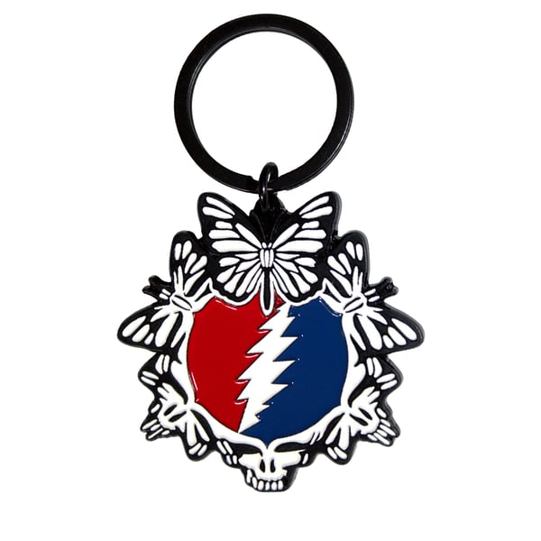 Grateful Dead Steal Your Face Butterflies Keyring