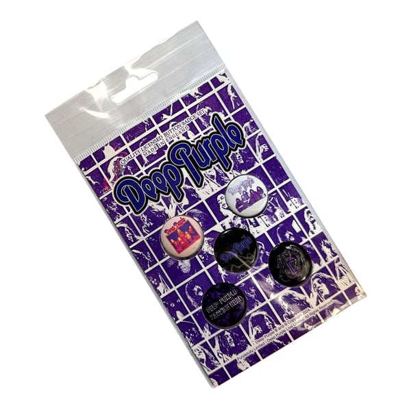 Deep Purple Button Logo Badge (Pack of 5)