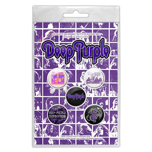 Deep Purple Button Logo Badge (Pack of 5)