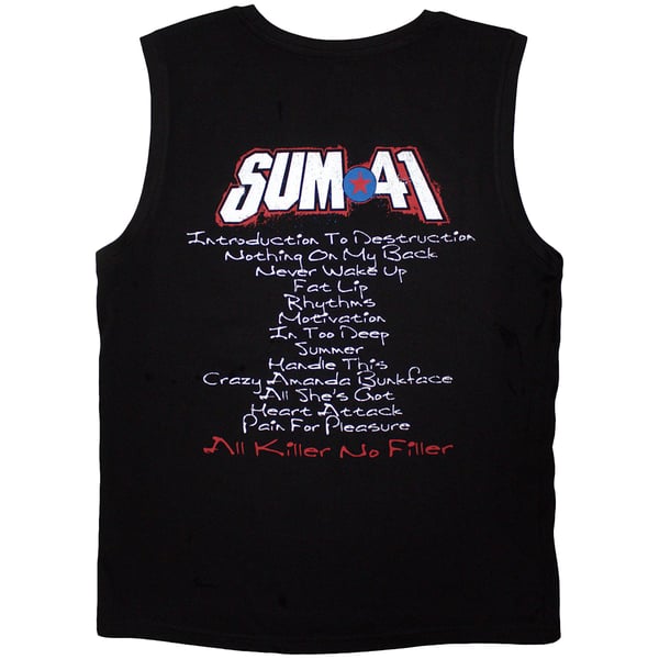 Sum 41 Unisex Adult All Killer No Filler Track List Tank Top