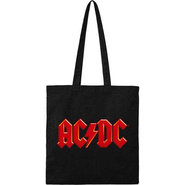 AC/DC-logo luomupuuvillainen kangaskassi AC/DC-logo luomupuuvillainen kangaskassi