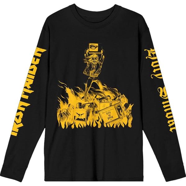 Iron Maiden Unisex Adult Holy Smoke Isolated Long-Sleeved T-Shirt
