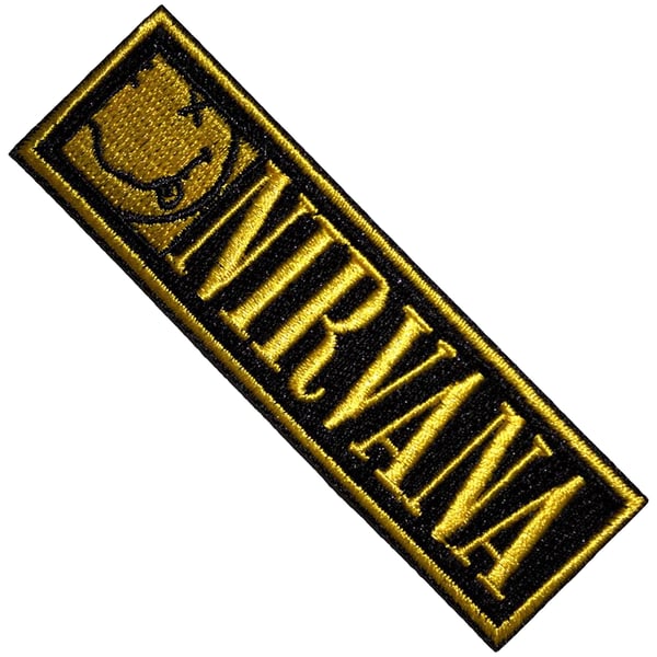 Nirvana Logo Happy Face Bordered Iron On Patch