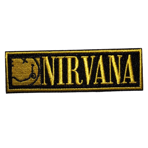 Nirvana Logo Happy Face Bordered Iron On Patch