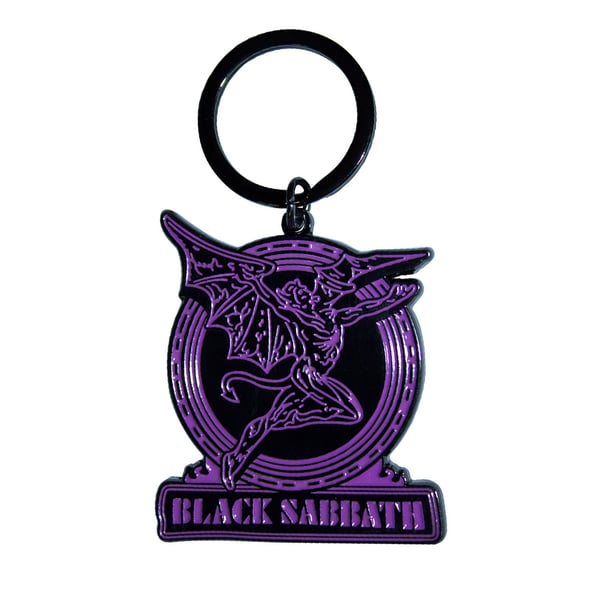 Black Sabbath Purple Daemon Emblem Keyring