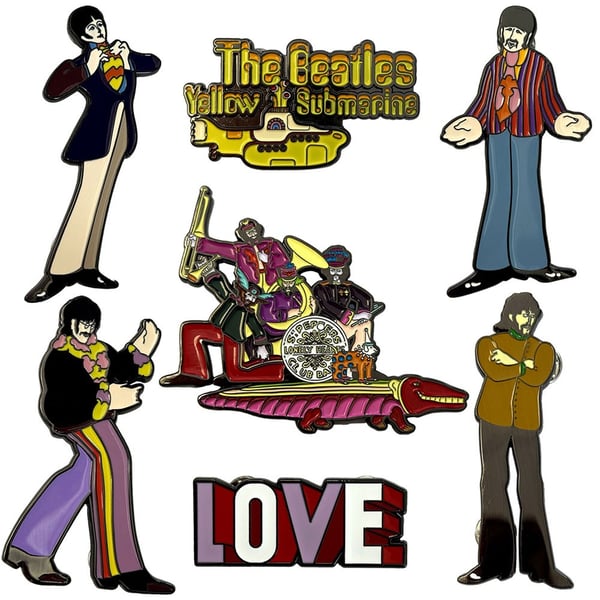 The Beatles Yellow Submarine Band Pin Badge Set (Pack of 7)