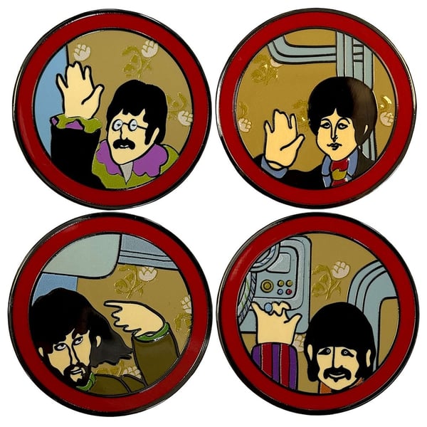 The Beatles Yellow Submarine Portholes Pin Badge Set (Pack of 4)