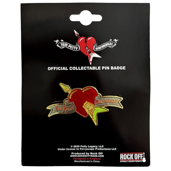 Tom Petty & The Heartbreakers Flying Heart Pin Badge