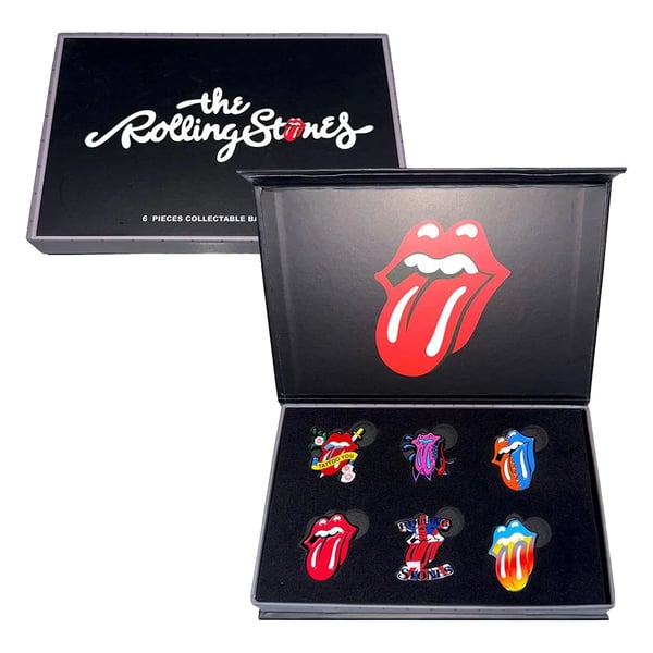 The Rolling Stones Tongues Evolution 1 Badge Set (Pack of 6)