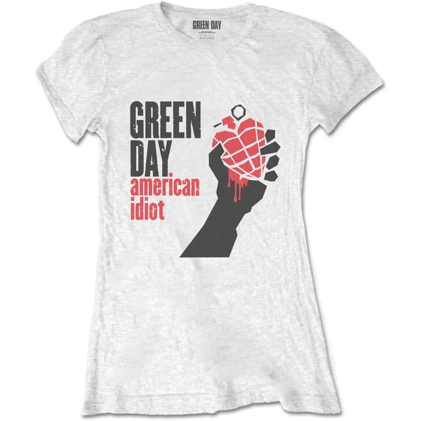 Green Day Dame/kvinde American Idiot T-shirt til kvinder/damer Green Day Dame/kvinde American Idiot T-shirt til kvinder/damer