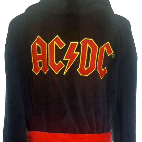 AC/DC Unisex Adult Logo Coral Fleece Dressing Gown