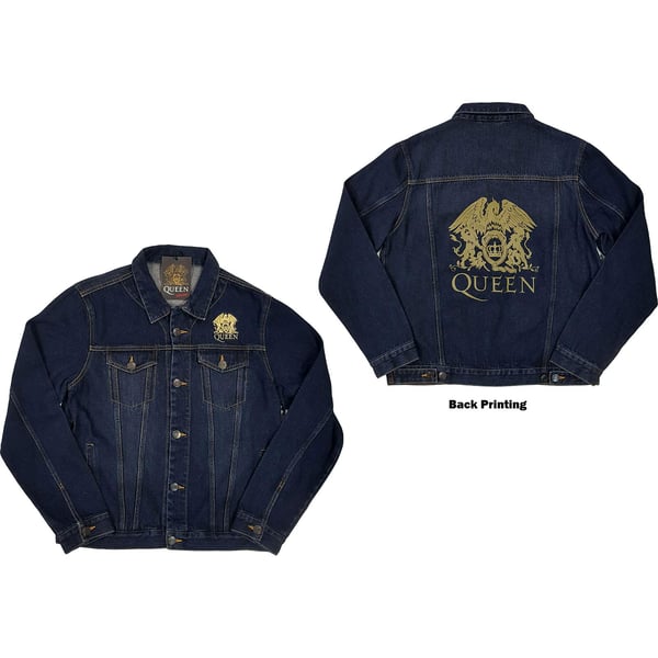 Queen Unisex Vuxen Klassisk Crest Jeansjacka Queen Unisex Vuxen Klassisk Crest Jeansjacka
