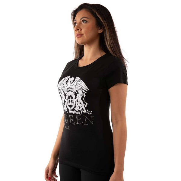 Queen Womens/Ladies Diamante Logo T-Shirt