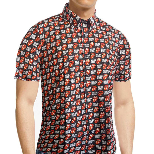 The Rolling Stones Unisex Adult Tongue All-Over Print Shirt