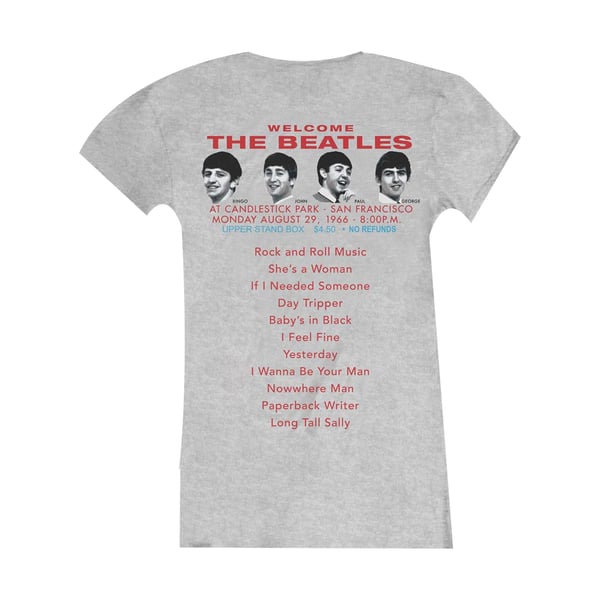 The Beatles Womens/Ladies Candlestick Park Back Print T-Shirt