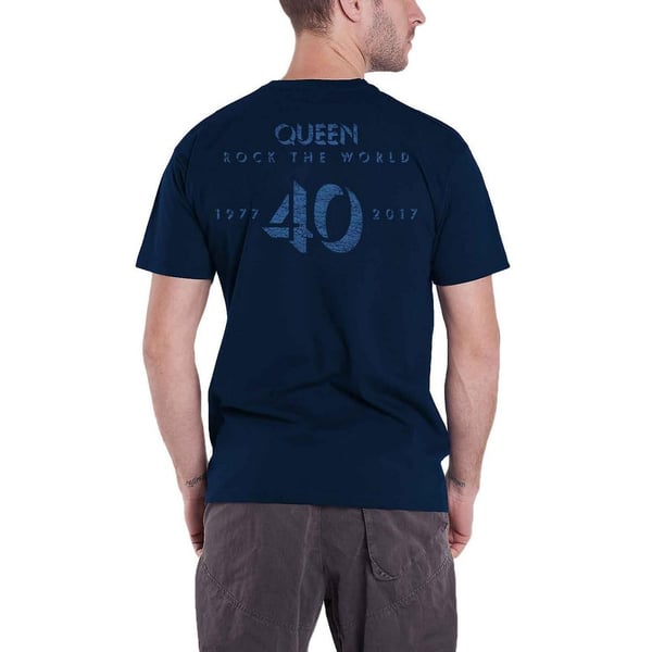 Queen Unisex Vuxen News Of The World Ryggtryck Logotyp T-Shirt