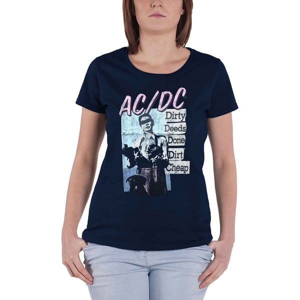 AC/DC Womens/Ladies Dirty Deeds Done Dirt Cheap Vintage T-Shirt