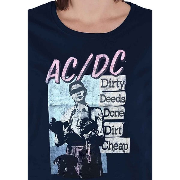 AC/DC Womens/Ladies Dirty Deeds Done Dirt Cheap Vintage T-Shirt