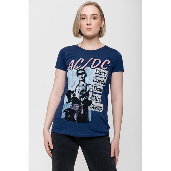 AC/DC Womens/Ladies Dirty Deeds Done Dirt Cheap Vintage T-Shirt