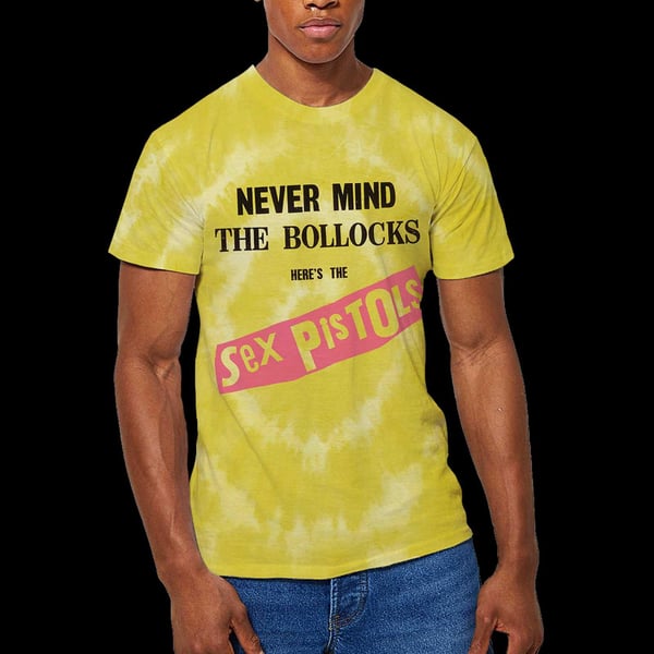 Sex Pistols Unisex T-shirt til voksen med Dip Dye-farve til Never Mind The Bollocks Album