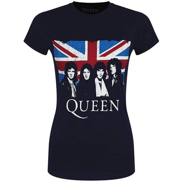 Queen Womens/Ladies Vintage Union Jack Cotton T-Shirt